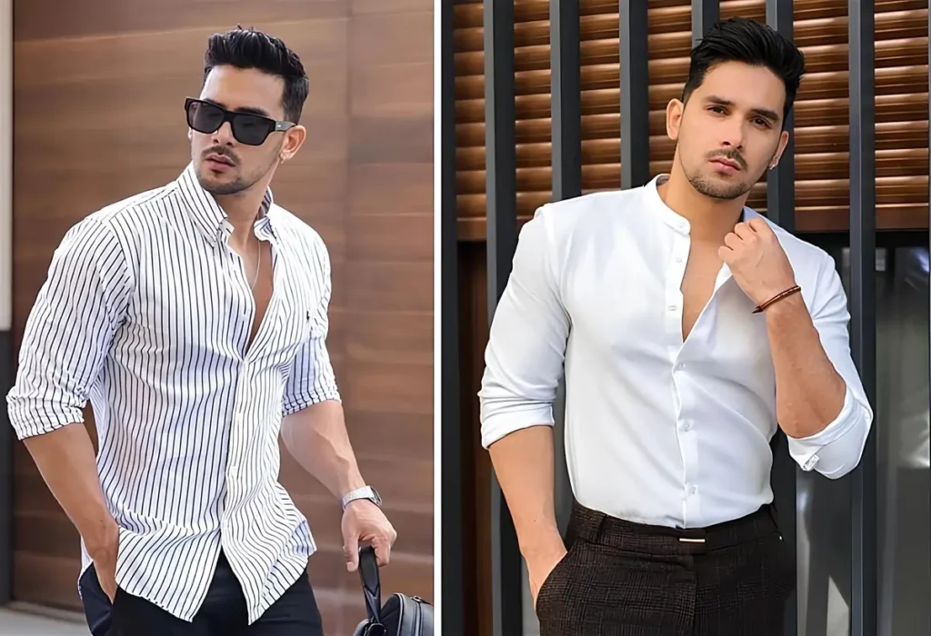 camisa com botão masculina