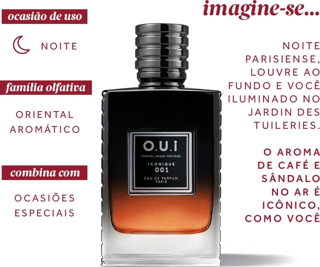 Perfume O.U.i 001 Masculino ele é a assinatura fresca e elegante 2