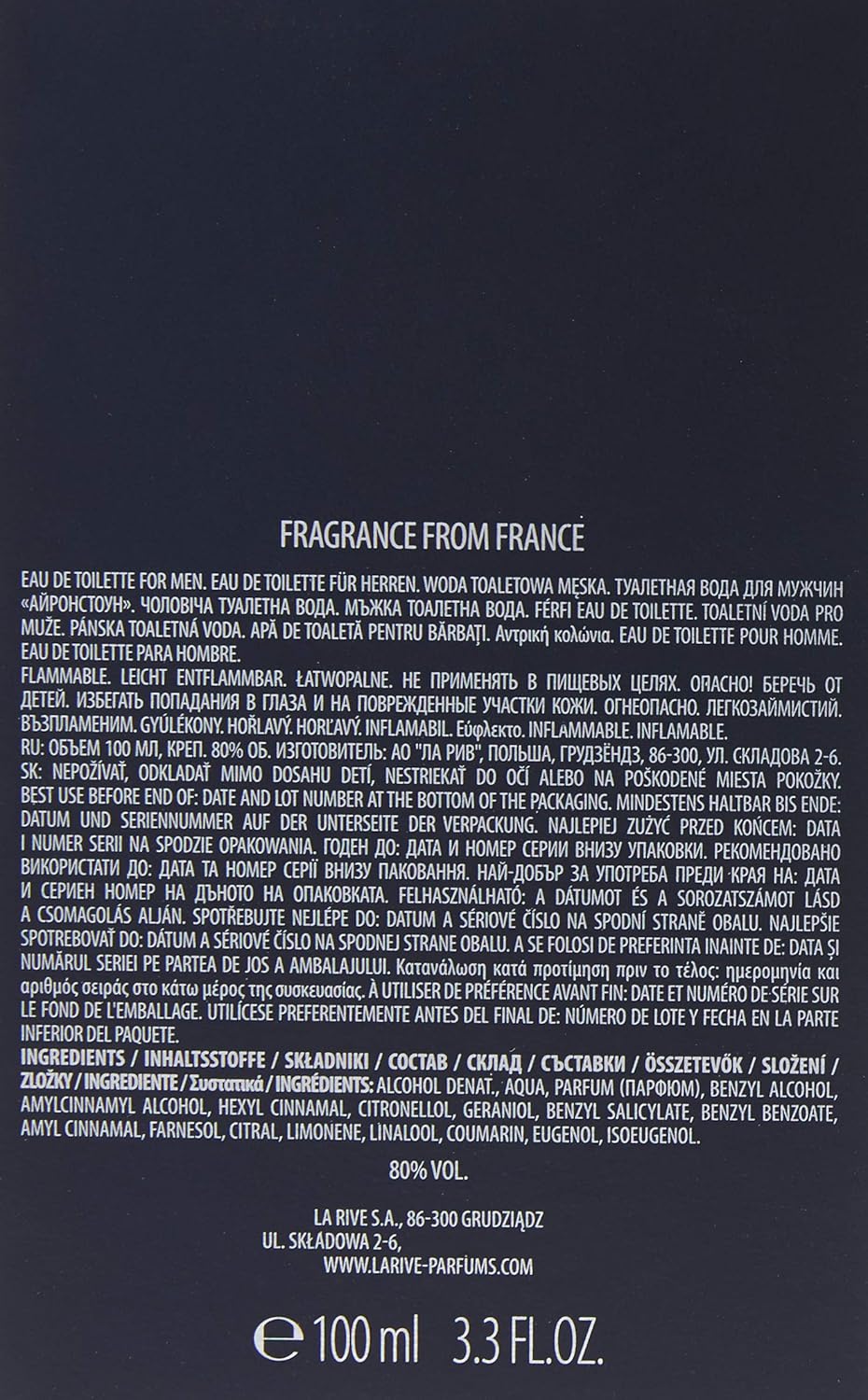 PERFUME LA RIVE IRONSTONE FOR MAN 
