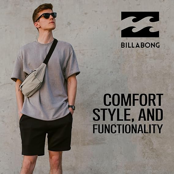 Billabong Shorts masculinos grandes e altos – Shorts casuais com cordão de sarja para homens