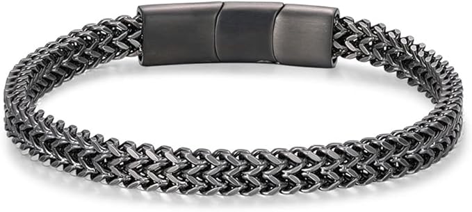 Pulseira masculina LUCKY2+7, Fecho dobrável, Aço inoxidável, Corrente Franco, para Homens, Joias, Presentes para Pai, Avô, Marido