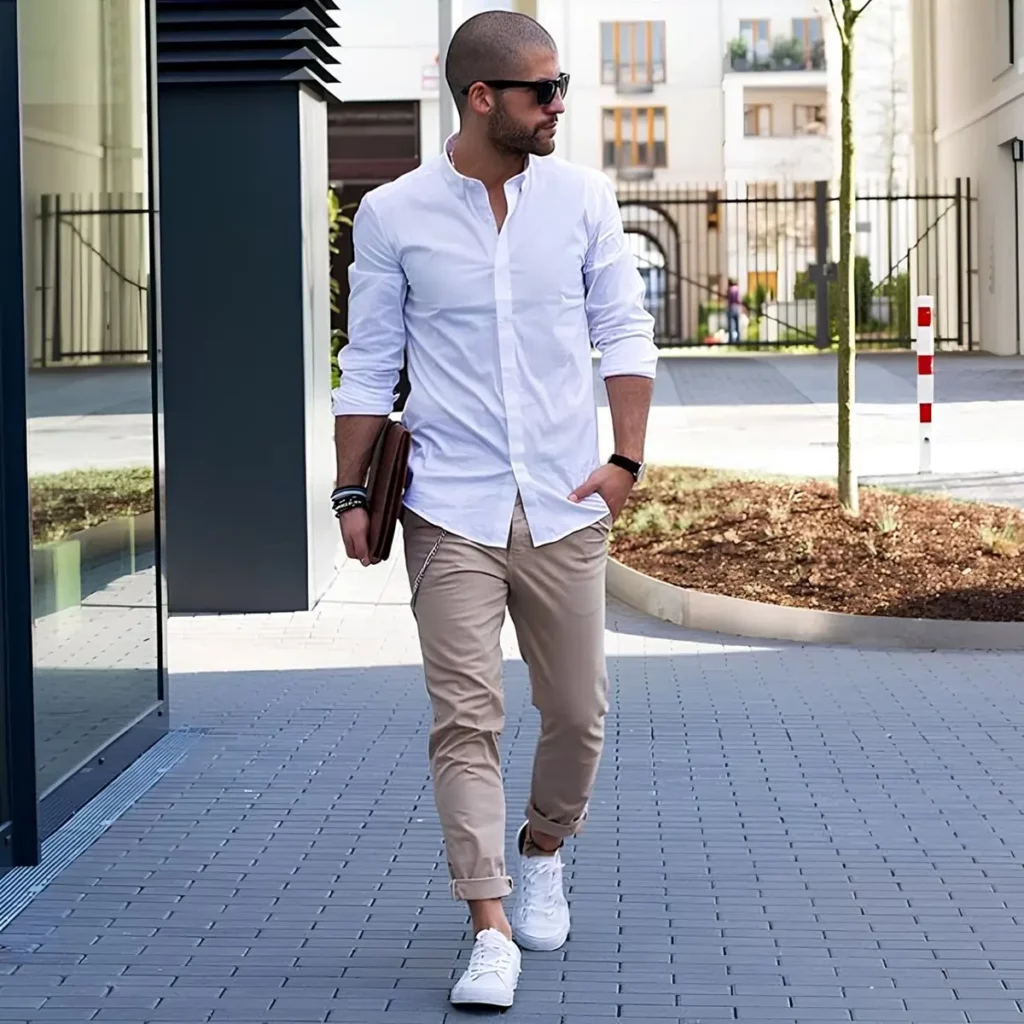 look camisa branca informal