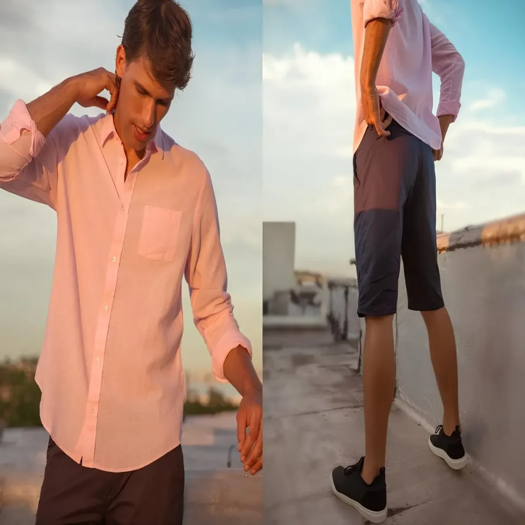 Bermuda Jeans Chino + Camisa Social