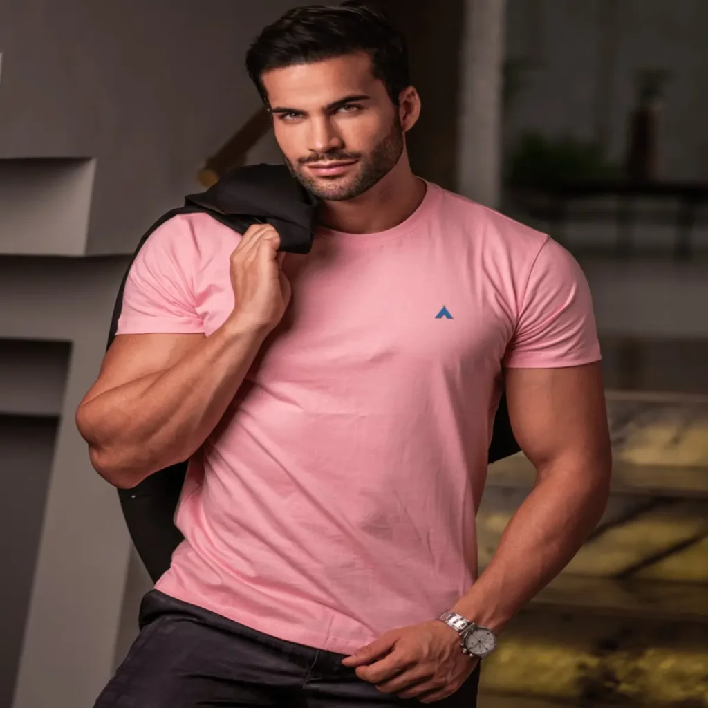 camisa rosa masculina principal