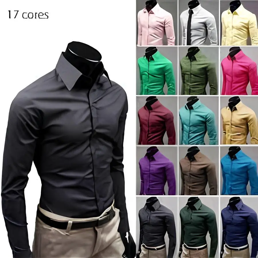 camisa social slim cores