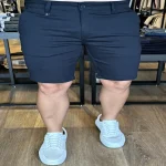 Bermuda De Sarja Masculina Slim Color Alfaiataria Sport Fino