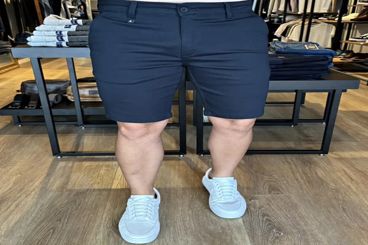 Bermuda De Sarja Masculina Slim Color Alfaiataria Sport Fino